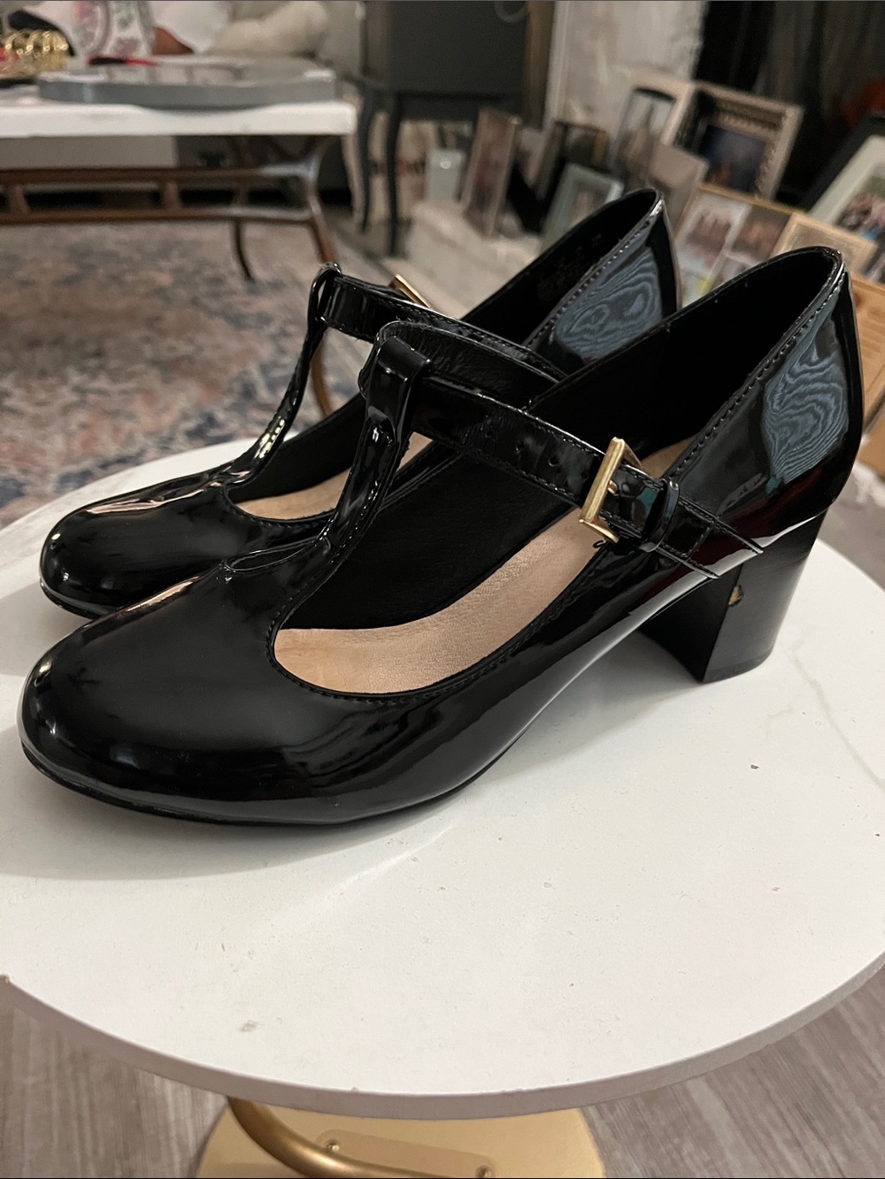 Hush Puppies Black Patent Mary Jane Pumps - Picture 13 of 13